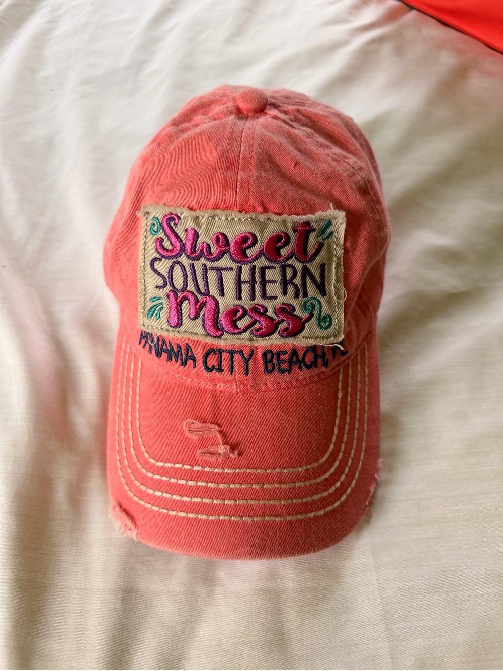 Sweet Southern Mess Panama City Beach Coral Patch Cap